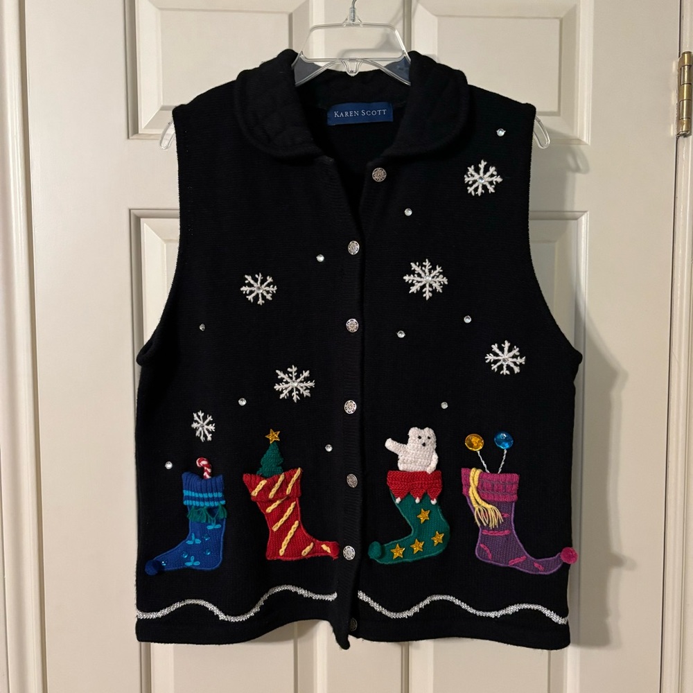 Karen Scott Vintage Christmas Vest